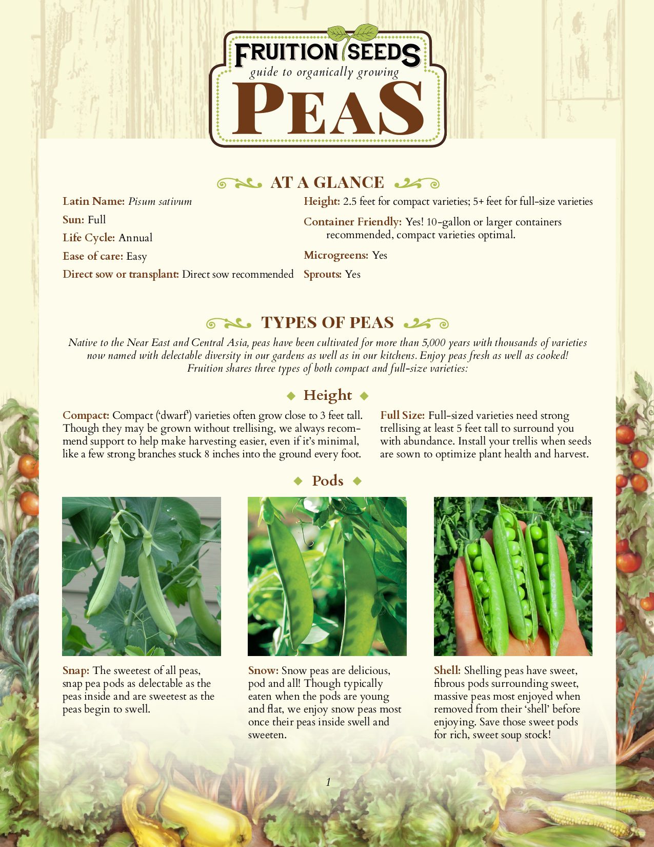 Growing Guide for Peas Growing Guide