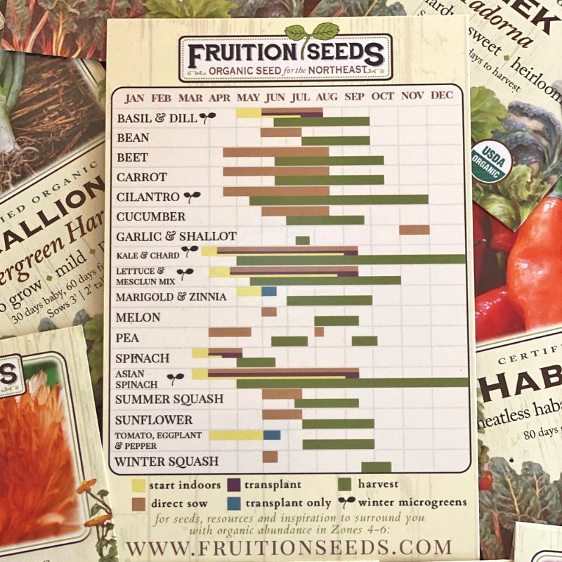 planting calendar with seeds